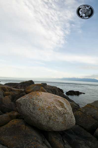 An oceanfront rock